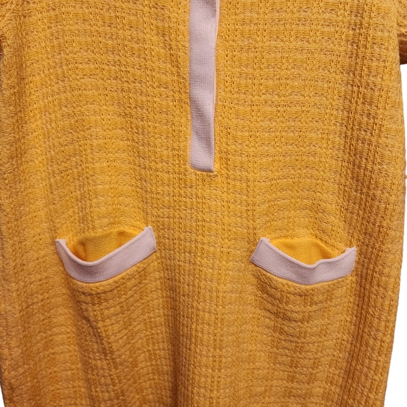 Yellow Short Sleeve Knit Sweater Dress - Picture 3 of 12